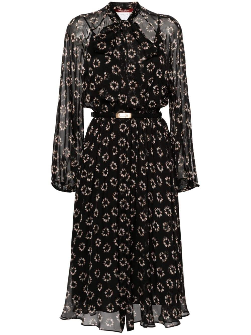 'S Max Mara Sondrio midi-jurk met print - Zwart