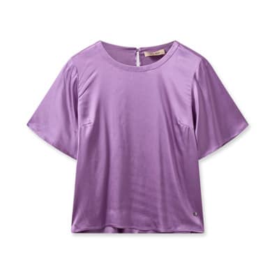 SS Satijnen Blouse MOS Mosh , Purple , Dames