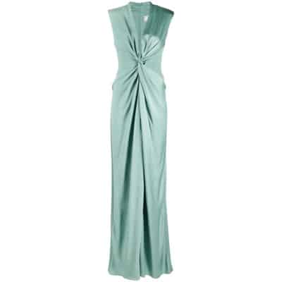 Sage Groene Satijnen Maxi Jurk Max Mara , Green , Dames