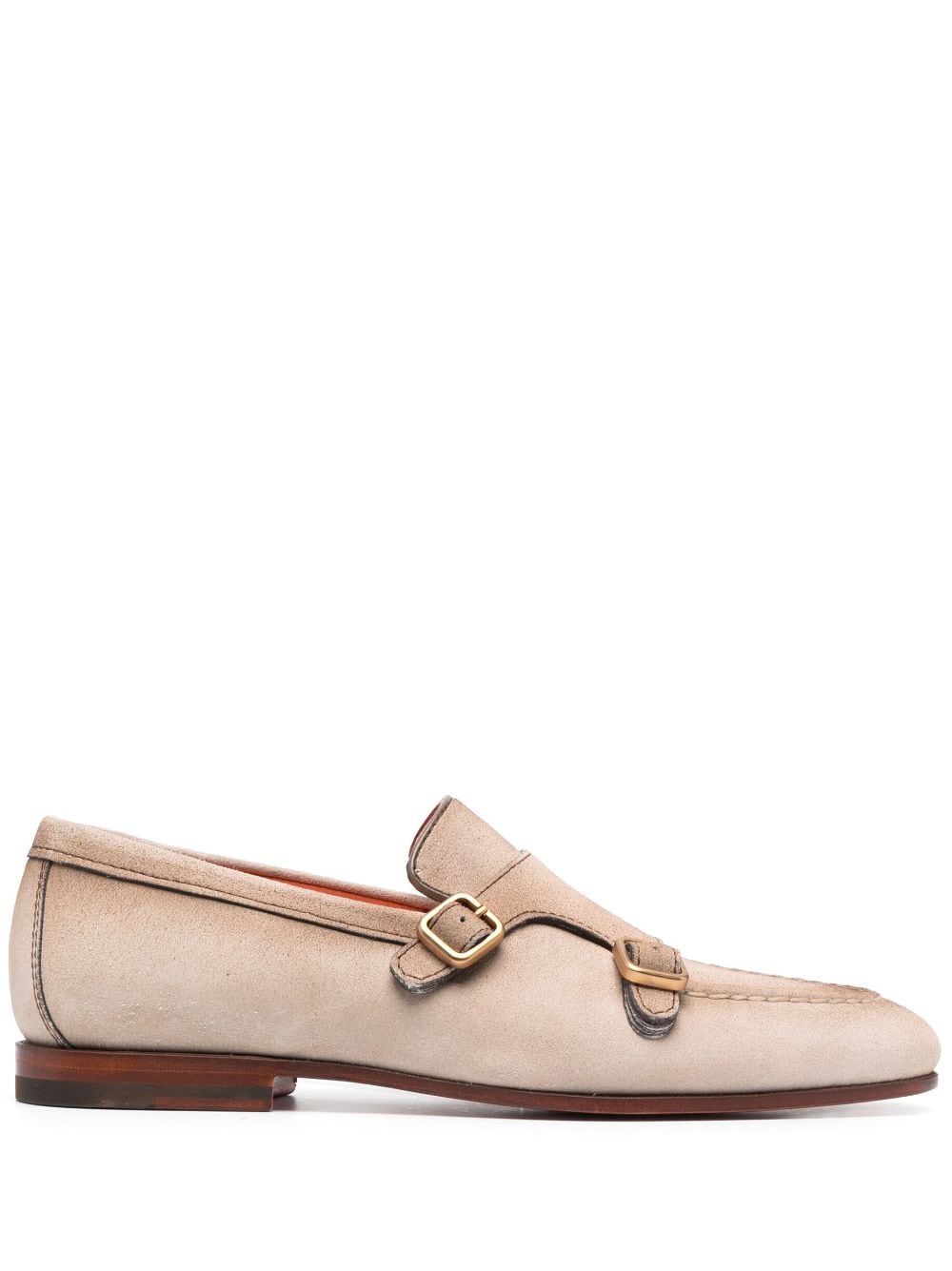 Santoni Loafers met dubbele gesp - Beige