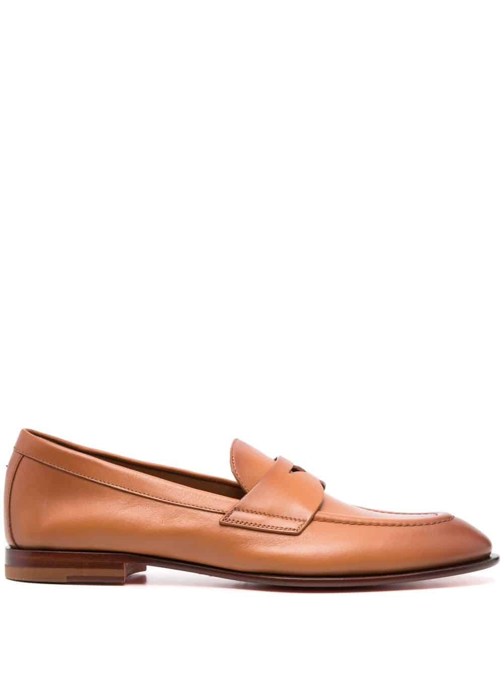 Santoni Loafers met platte zool - Bruin