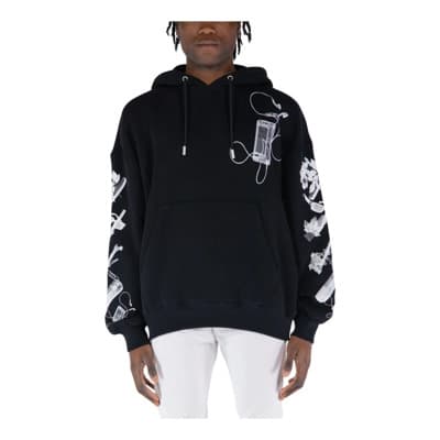 Scan Arrow Hoodie Off White , Black , Heren