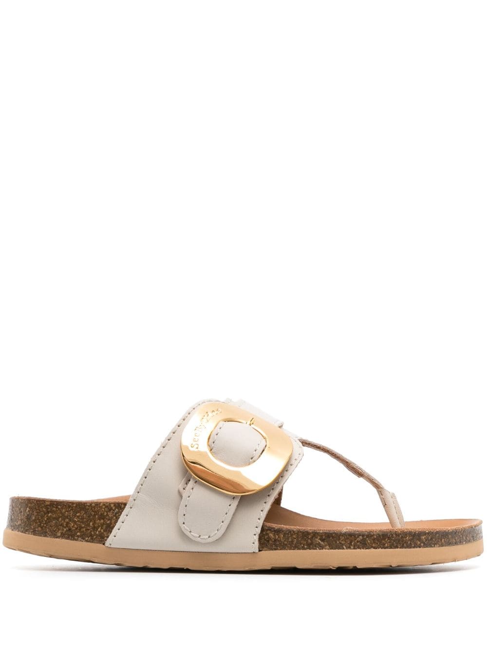 See by Chloé Chany slippers met gegraveerd logo - Beige