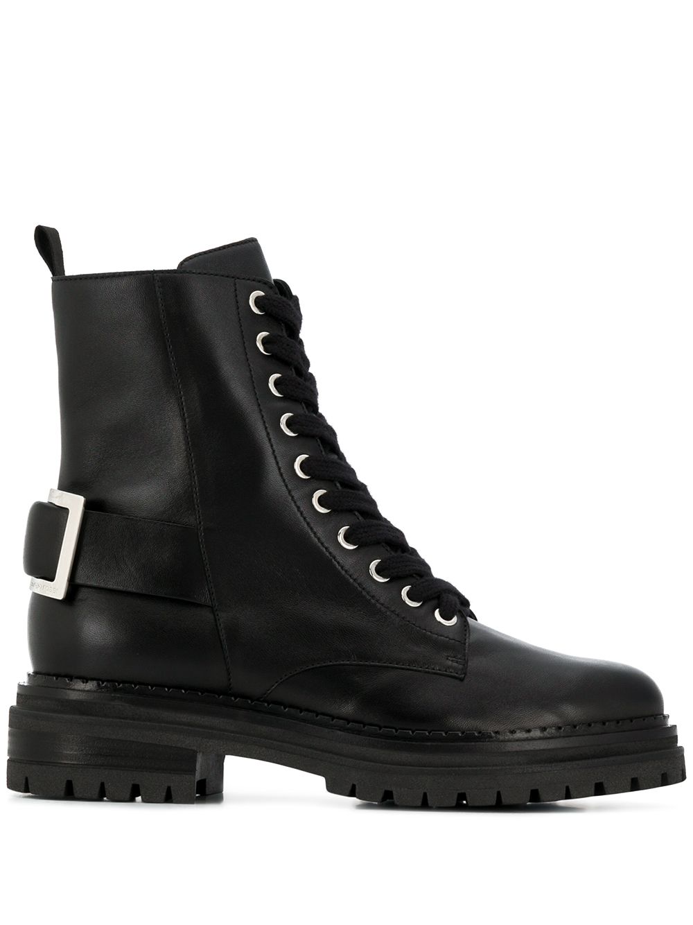 Sergio Rossi Combat boots met gesp - Zwart