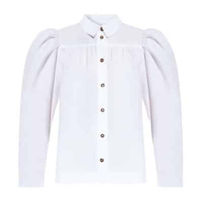 Shirt met pofmouwen Ganni , White , Dames