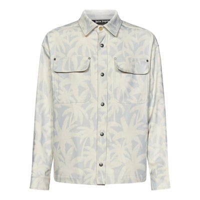 Shirts Palm Angels , White , Heren