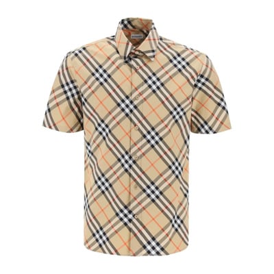 Short Sleeve Shirts Burberry , Beige , Heren