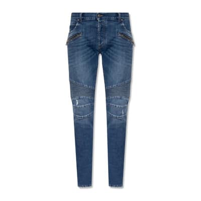 Slim Fit Jeans Balmain , Blue , Heren