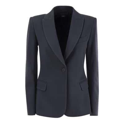 Slim Fit Katoenen Blazer met Piek Revers Max Mara Weekend , Blue , Dames