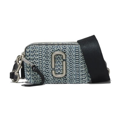 Snapshot Monogram Denim Crossbody Tas Marc Jacobs , Blue , Dames