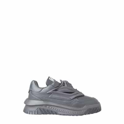 Sneakers van glad leer met Medusa-hoofd overlay Versace , Gray , Heren