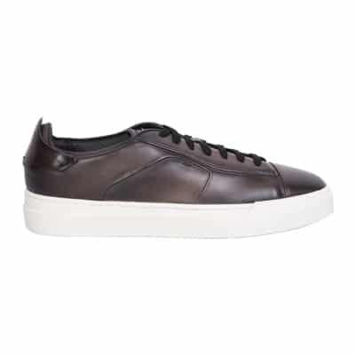 Sportiee Bruine Sneakers met Logo Detail Santoni , Brown , Heren