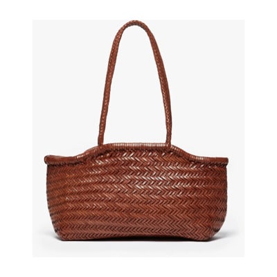 Stijlvol Geweven Leren Tote Tas Max Mara Weekend , Brown , Dames