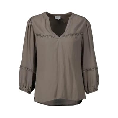 Stijlvolle Eyelet Blouse met Ruffles Dante 6 , Gray , Dames