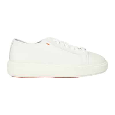 Stijlvolle Leren Sneakers Santoni , White , Dames