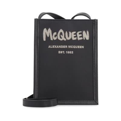 Stijlvolle Messenger Logo Tas Alexander McQueen , Black , Dames