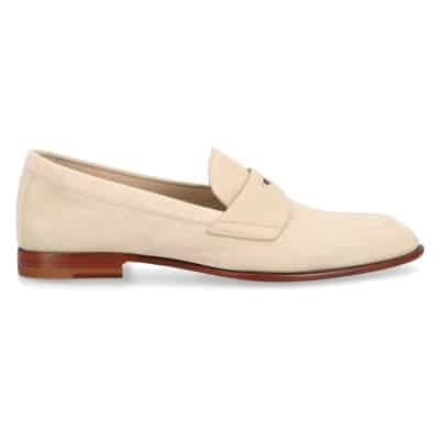 Stijlvolle VeloursLader Loafers voor Dames Santoni , Beige , Dames