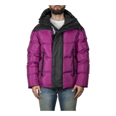 Stoere Rode Nylon Puffer Jas Dsquared2 , Purple , Heren