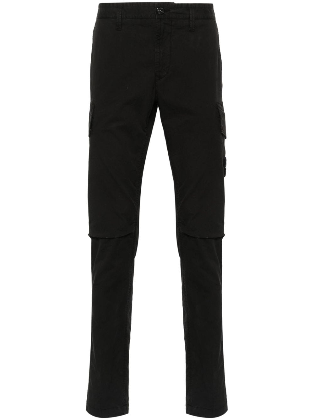 Stone Island Broek met Compass-logopatch en toelopende pijpen - Zwart