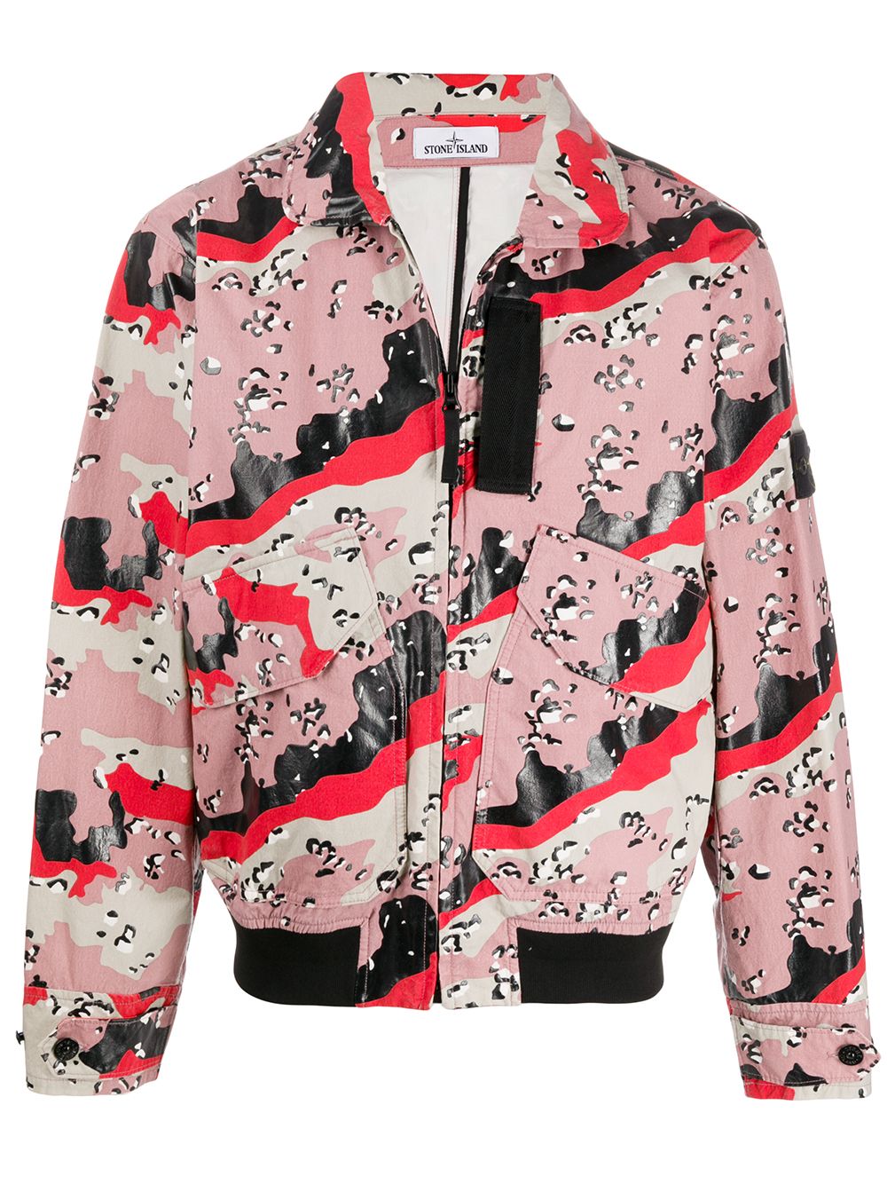 Stone Island Jas met abstracte print - Roze