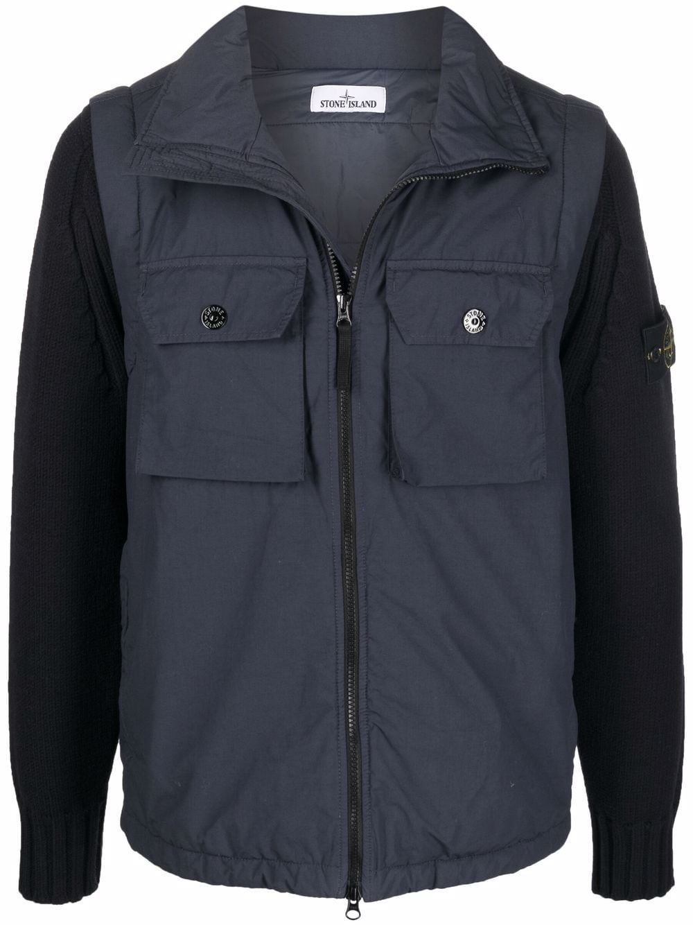 Stone Island Jas met afneembare mouwen - Blauw