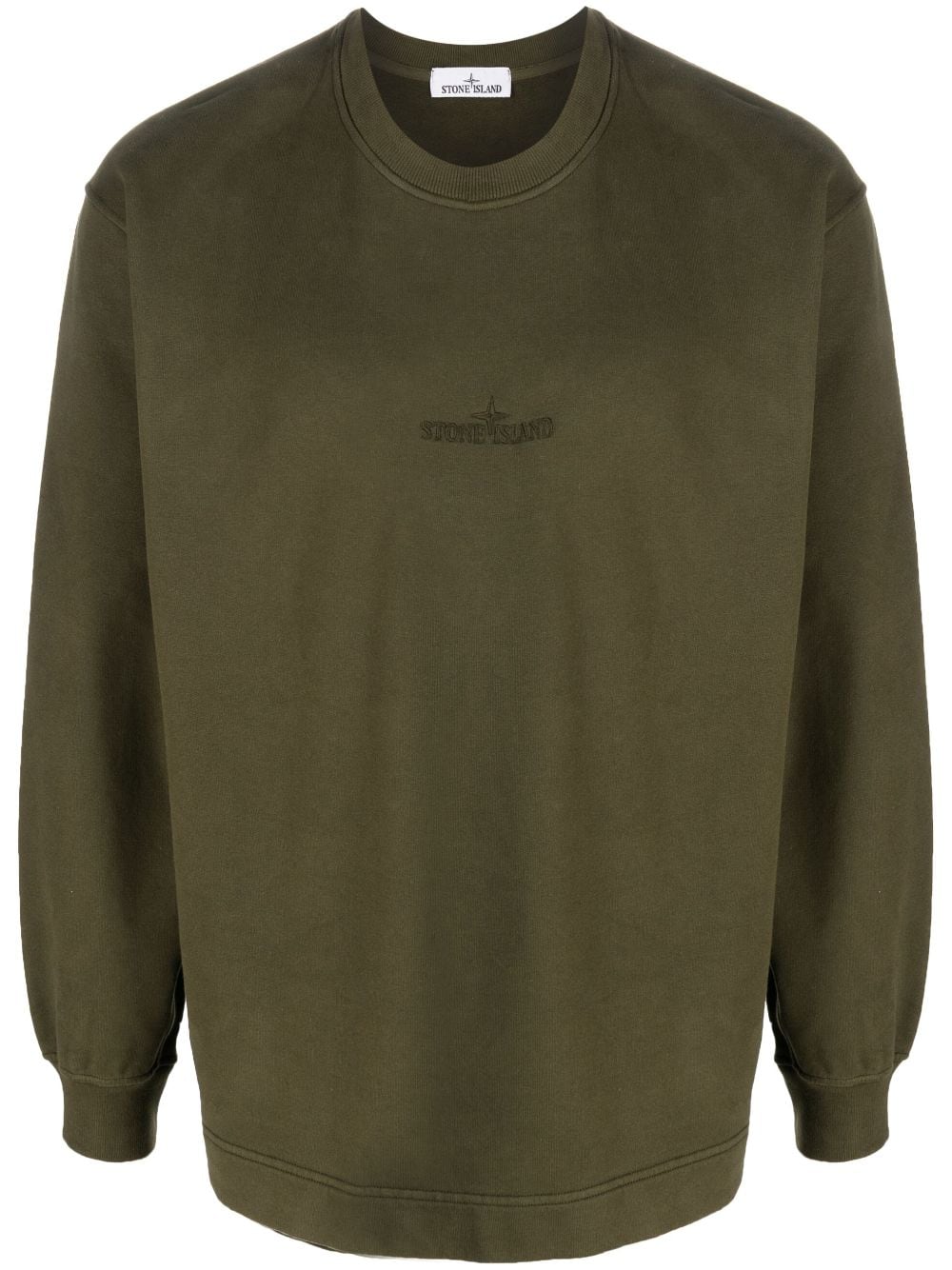 Stone Island Sweater met geborduurd logo - Groen