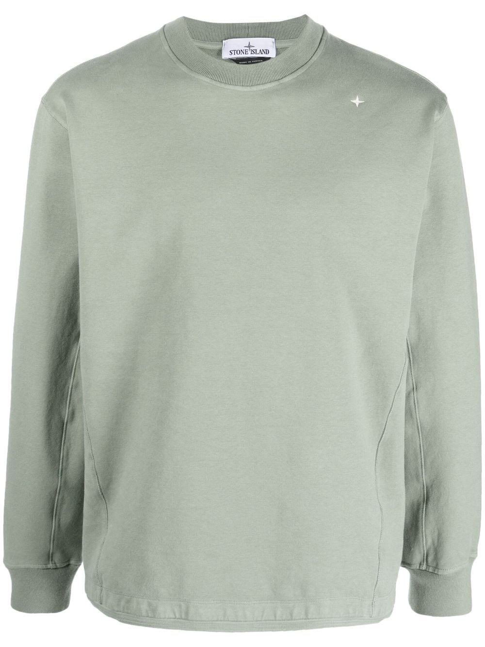 Stone Island Sweater met geborduurd logo - Groen