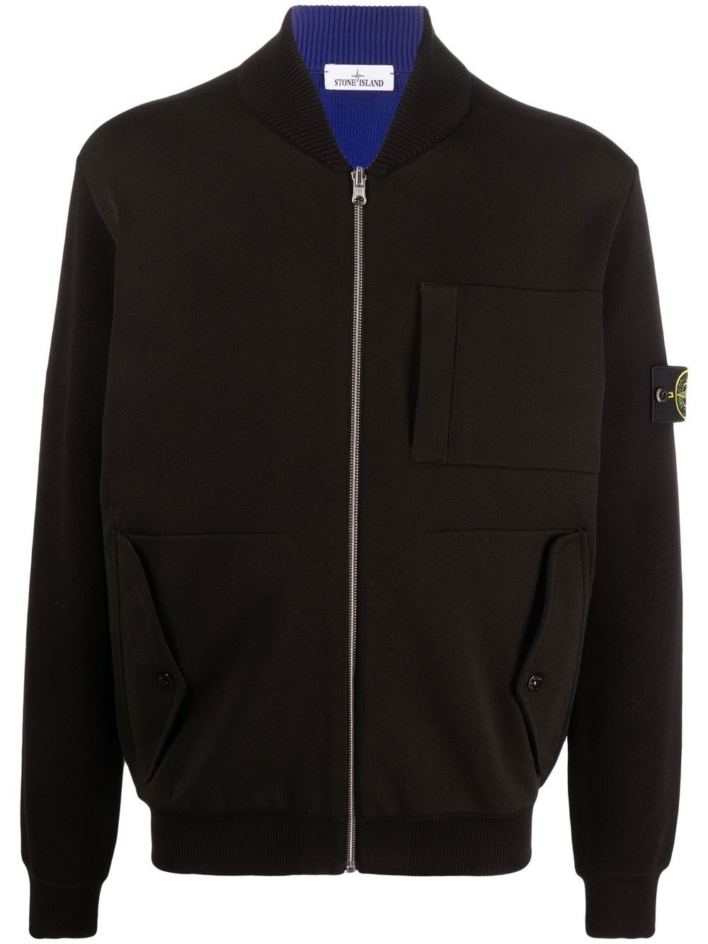 Stone Island Sweater met patch - Zwart