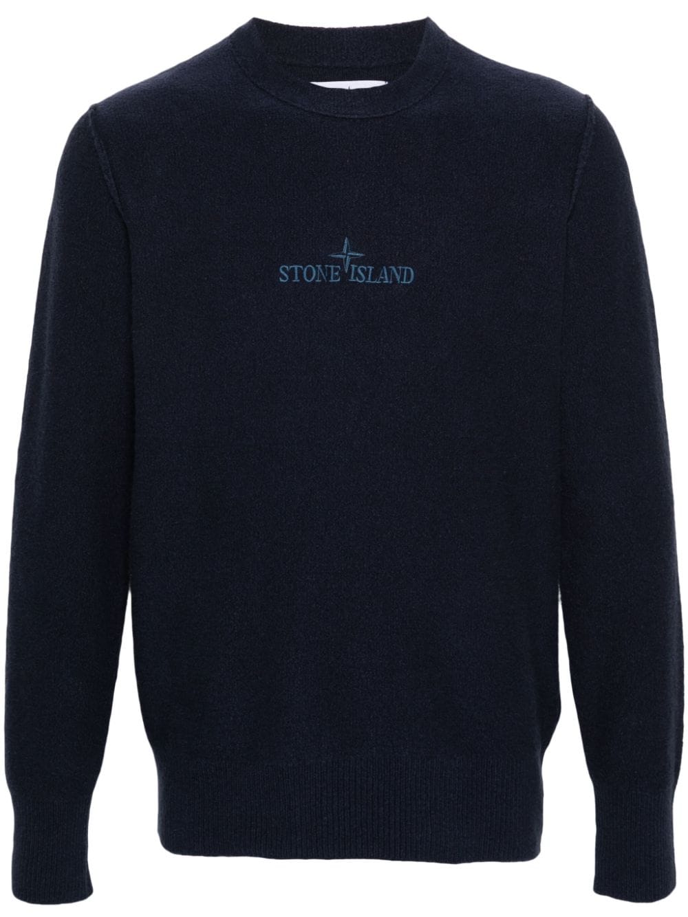 Stone Island Trui met geborduurd logo - Blauw