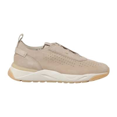 Suede Innova Sneakers met Gel Zool Santoni , Beige , Heren