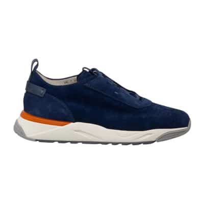 Suede Innova Sneakers met Memory Sole Santoni , Blue , Heren