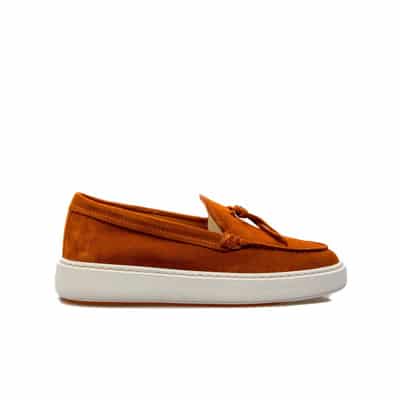 Suède Rubberen Zool Loafers UK Maten Santoni , Brown , Heren