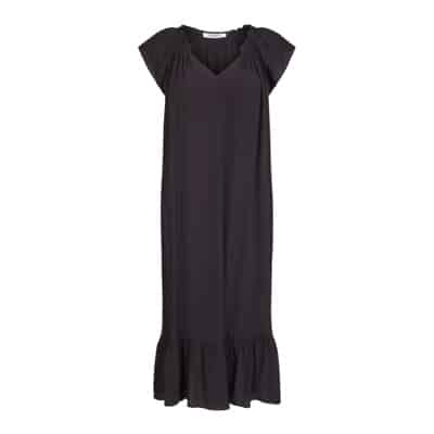 Sunrise Jurk met Korte Mouwen en Gerimpelde Rok Co'Couture , Black , Dames