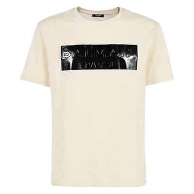 T-Shirt Balmain , Beige , Heren