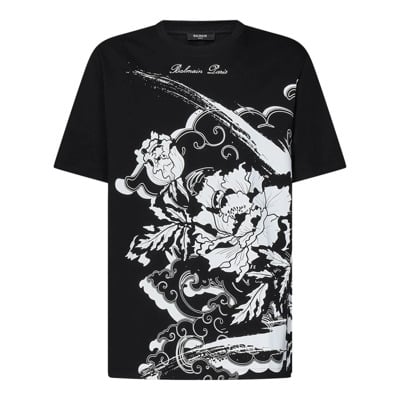 T-Shirts Balmain , Black , Heren