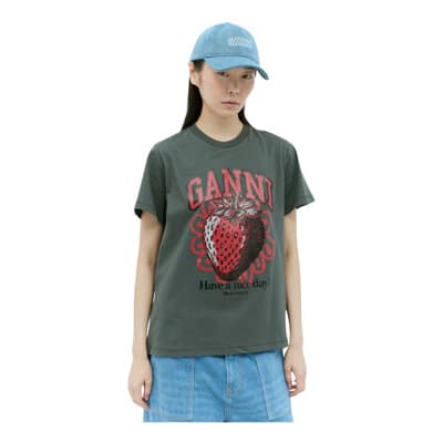 T-Shirts Ganni , Blue , Dames