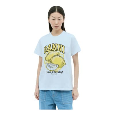 T-Shirts Ganni , White , Dames