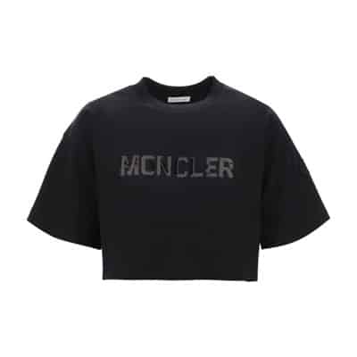 T-Shirts Moncler , Black , Dames