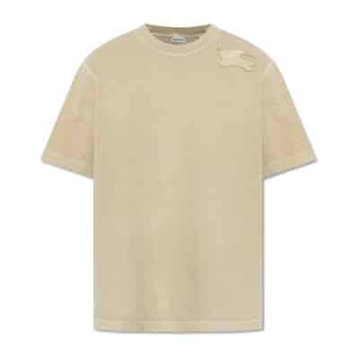 T-shirt met patch Burberry , Beige , Heren