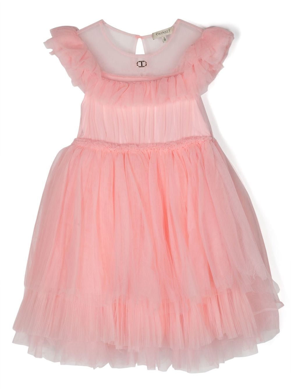 TWINSET Kids Jurk met tule - Roze