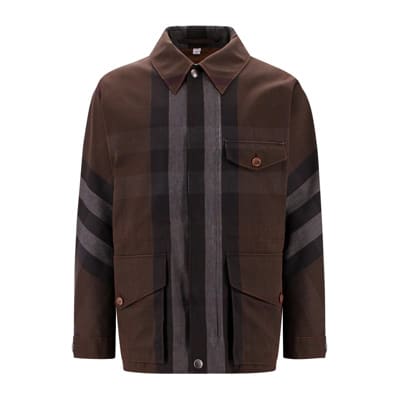 Tartan Katoenen en Nylon Jas Burberry , Brown , Heren