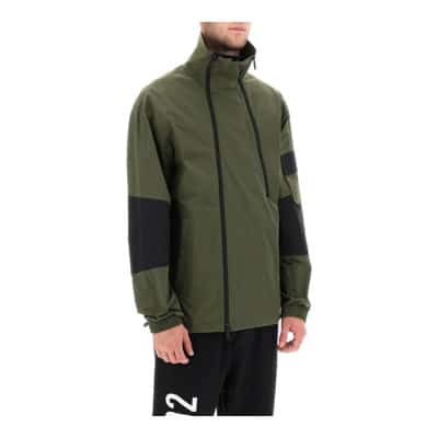 Technische Blouson Jas van Stretchkatoen met Contrasterende Inzetstukken Dsquared2 , Green , Heren