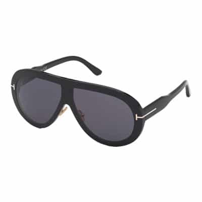 Troy Zonnebril - Glanzend Zwart/Grijs Tom Ford , Black , Unisex