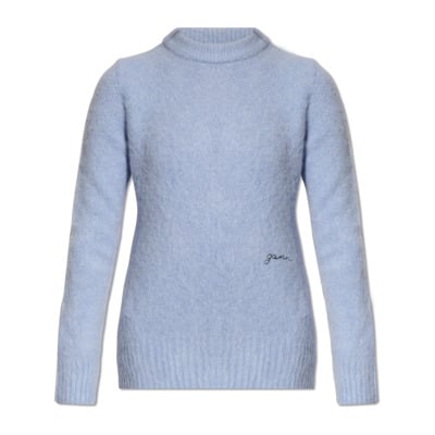 Trui met logo Ganni , Blue , Dames