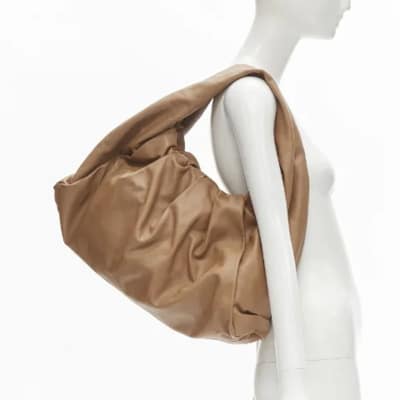 Tweedehands Bruin Leren Bottega Veneta Schoudertas Bottega Veneta Vintage , Brown , Dames