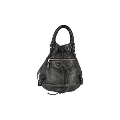 Tweedehands Grijze Leren Balenciaga Tas Balenciaga Vintage , Gray , Dames