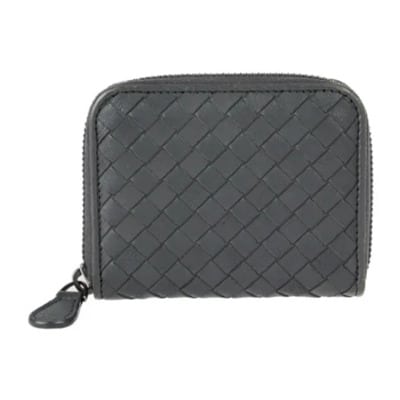 Tweedehands Grijze Leren Bottega Veneta Portemonnee Bottega Veneta Vintage , Gray , Dames