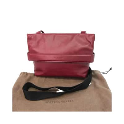 Tweedehands Rode Leren Bottega Veneta Schoudertas Bottega Veneta Vintage , Red , Unisex