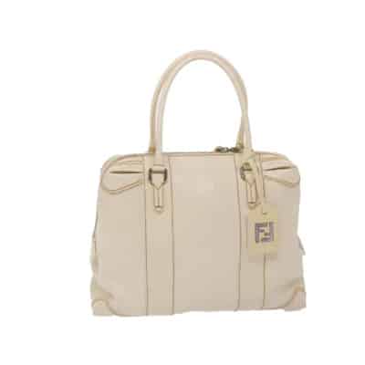 Tweedehands Witleren Fendi Boston Tas Fendi Vintage , White , Dames