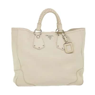 Tweedehands Witleren Prada Tas Prada Vintage , White , Dames